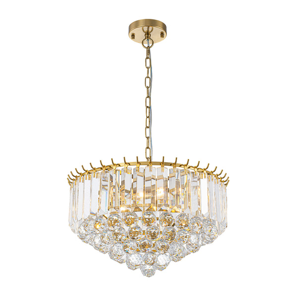 5-Light Teardrop Crystal Round Chandelier