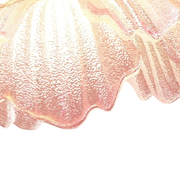 Pink Floral Glass LED Semi Flush Mount