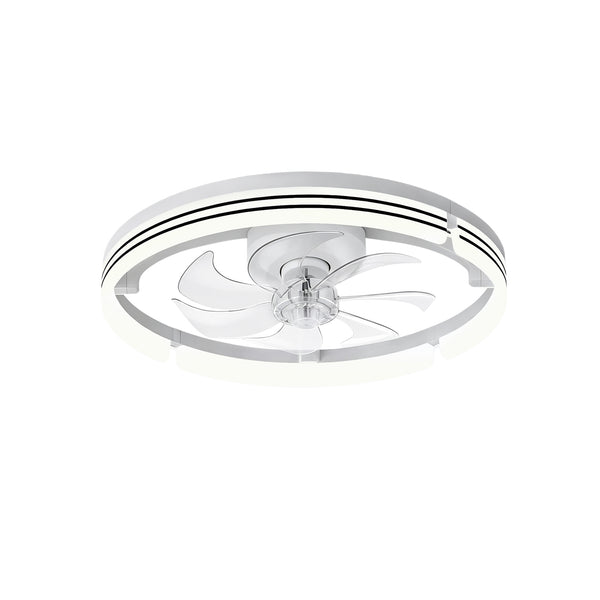Dimmable Indoor Bedroom Flush Mount Ceiling Fan with Light