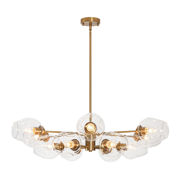 12-Light Two-tier Textured Glass Chandelier