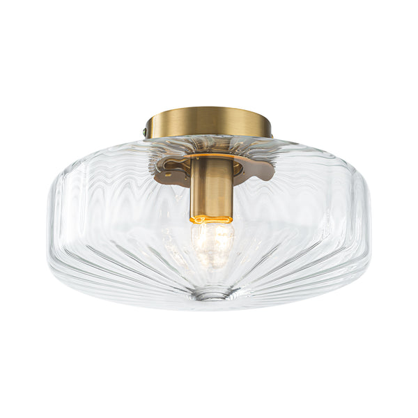 Clear Glass Round Semi Flush Mount