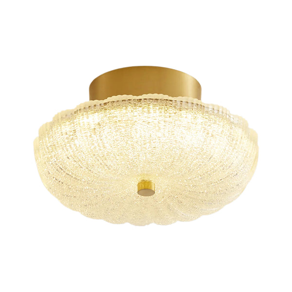 Scalloped Glass LED Semi Flush Mount