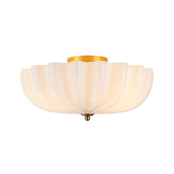 3-Light Bowl Daisy Glass Semi Flush