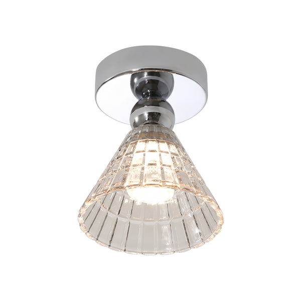 Minimalist Cone Glass LED Semi Flush Mount