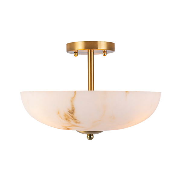 Alabaster Effect Bowl Shade Semi Flush Mount