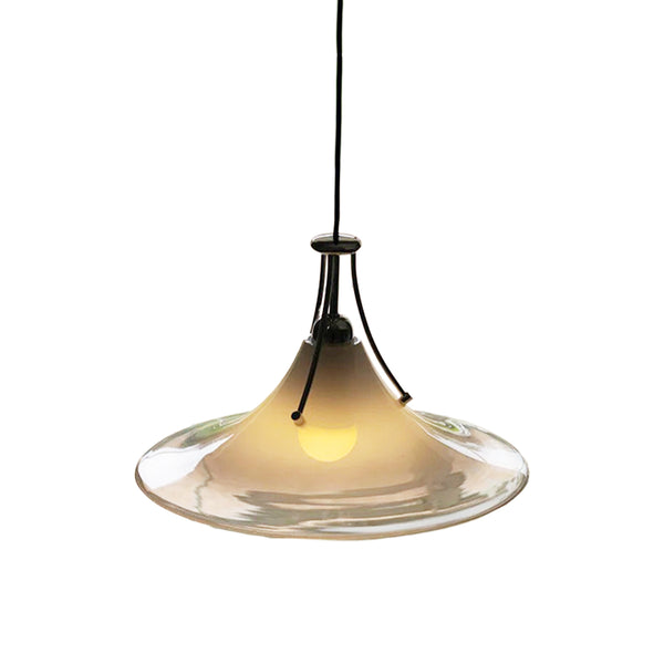 1-flammige Lotus-Streifen-Pendelleuchte aus Glas