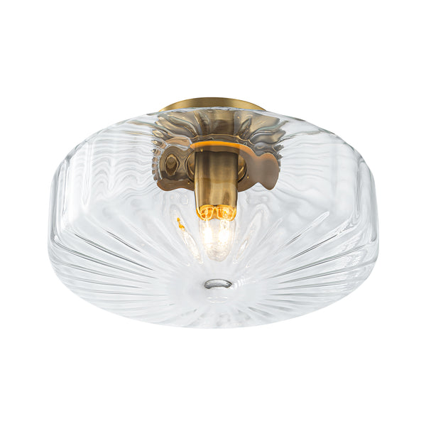 Clear Glass Round Semi Flush Mount