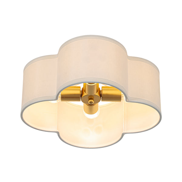 4-Light Linen Drum Semi Flush Mount