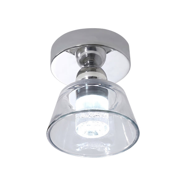 Minimalist Tapered Bell Glass LED Semi Flush Mount