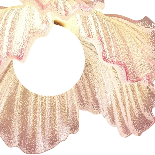Pink Floral Glass LED Semi Flush Mount