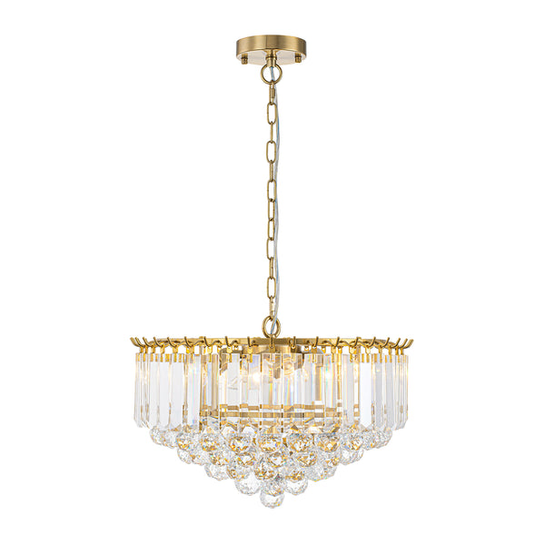 5-Light Teardrop Crystal Round Chandelier