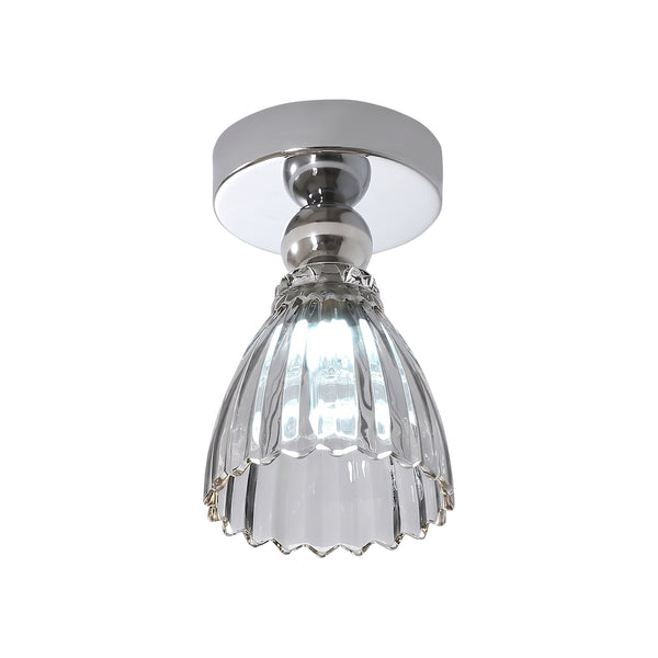Minimalist Textured Glass LED Semi Flush Mount