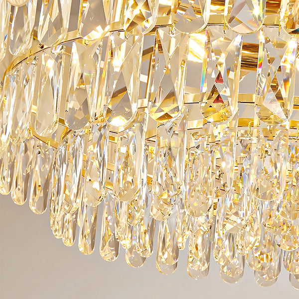 Modern French Leaf Glass Crystal Chandelier