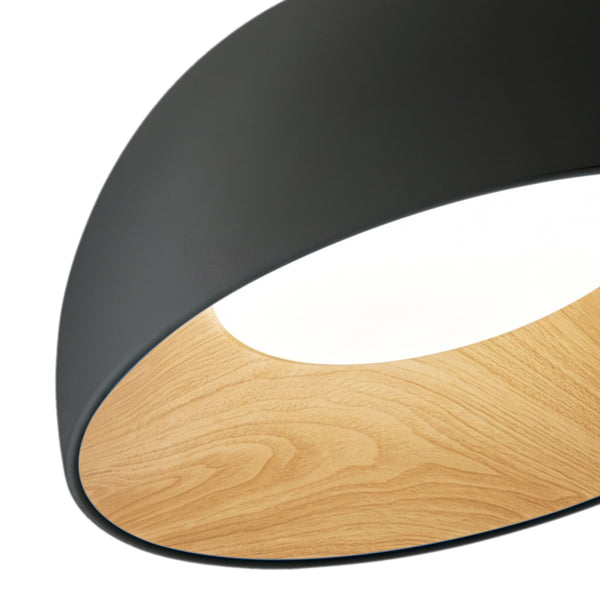 Wood Grain Bowl LED Flush Mount Dome Close To Ceiling Light Track Light