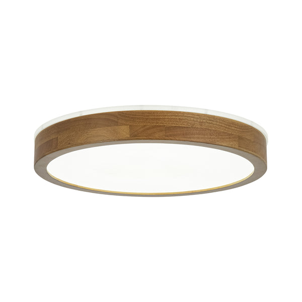 Scandinavian LED Dimmable Walnut Flush Mount Light
