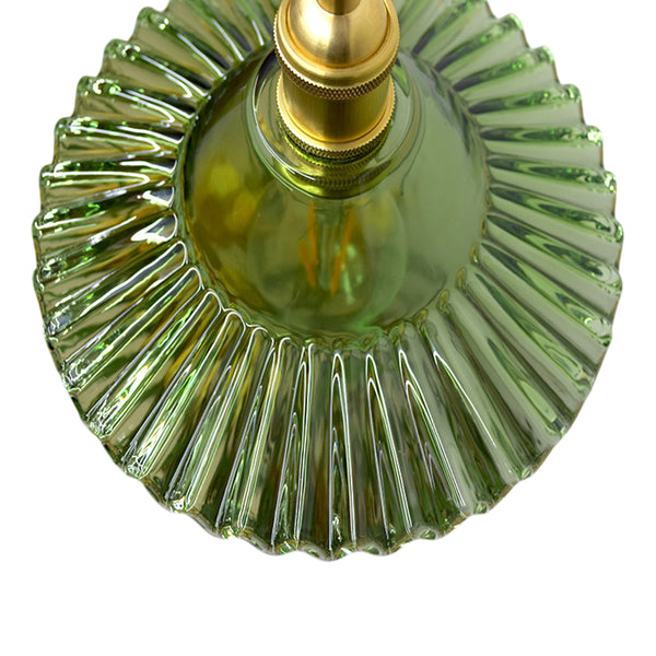 Mid-Century 1-Light Colorful Scalloped Glass Pendant Light