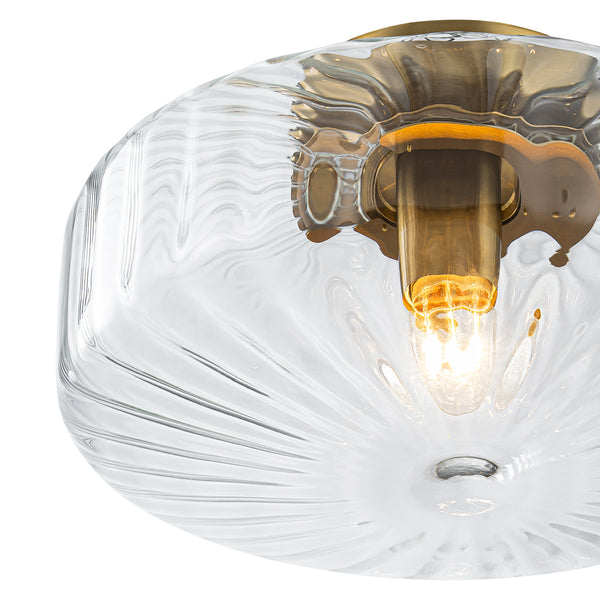 Clear Glass Round Semi Flush Mount