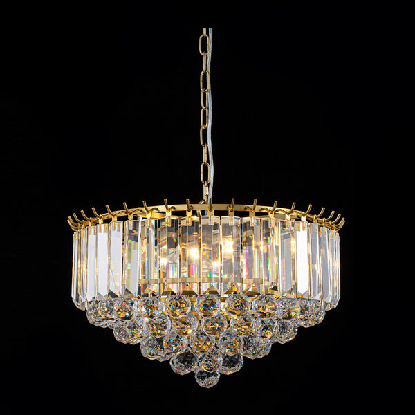 5-Light Teardrop Crystal Round Chandelier