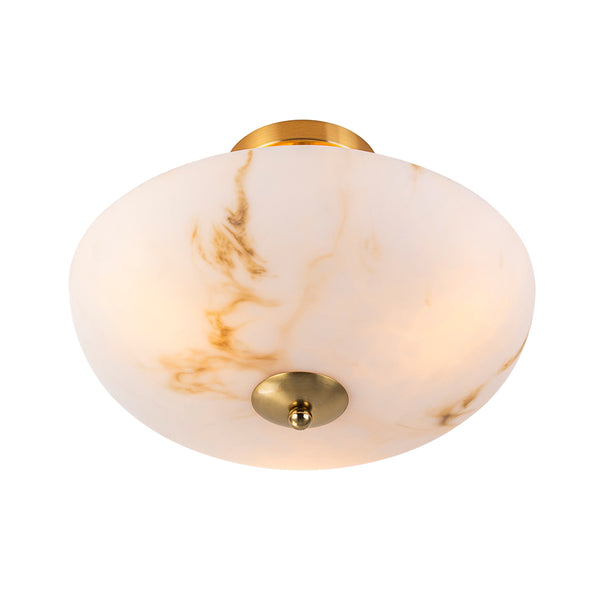 Alabaster Effect Bowl Shade Semi Flush Mount