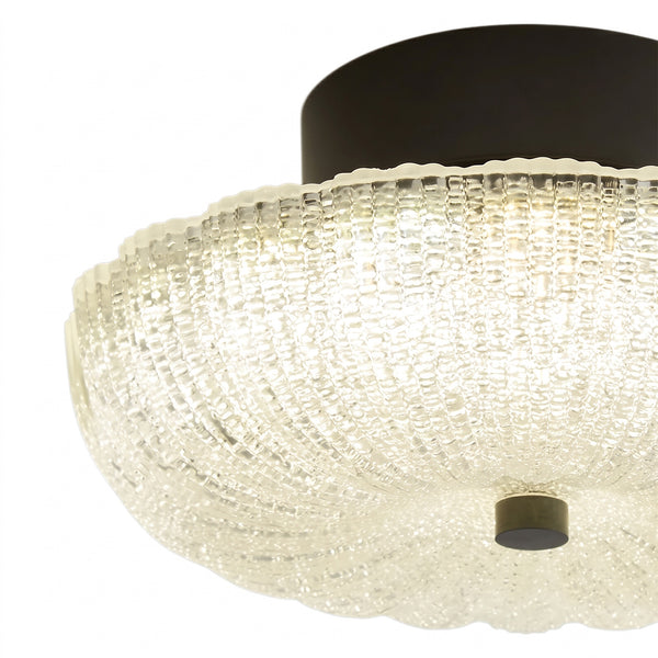 Scalloped Glass LED Semi Flush Mount