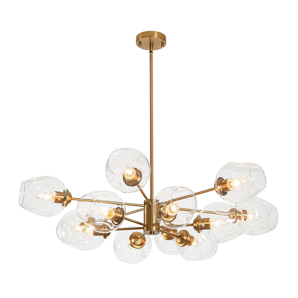 12-Light Two-tier Textured Glass Chandelier