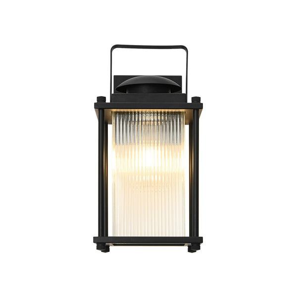 IP23 Lantern Waterproof Ribbed Glass Outdoor Wall Sconce