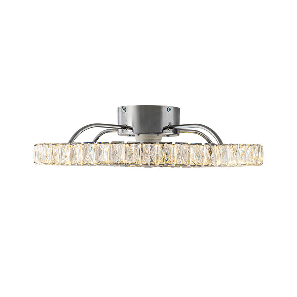 Dimmable Crystal Semi Flush Mount Ceiling Fan