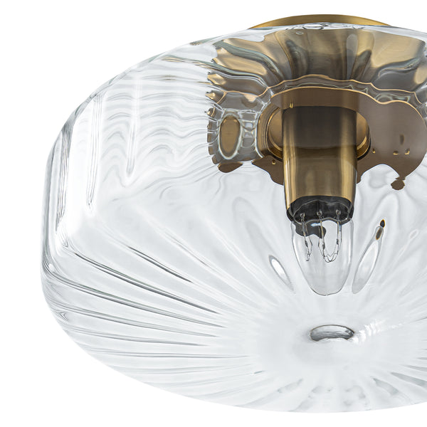 Clear Glass Round Semi Flush Mount
