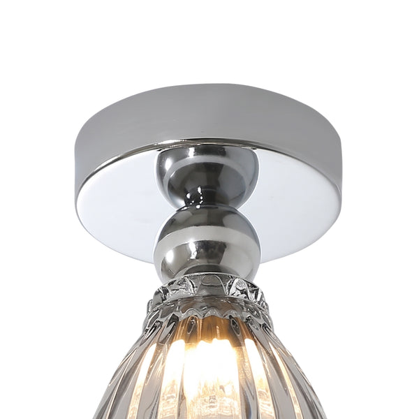Minimalist Textured Glass LED Semi Flush Mount