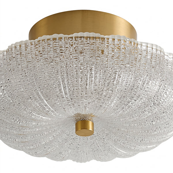 Scalloped Glass LED Semi Flush Mount