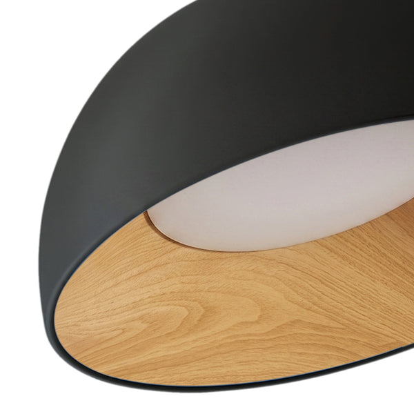 Wood Grain Bowl LED Flush Mount Dome Close To Ceiling Light Track Light