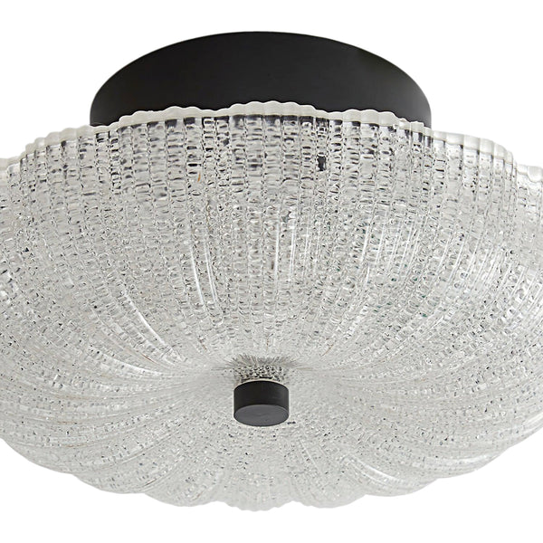 Scalloped Glass LED Semi Flush Mount