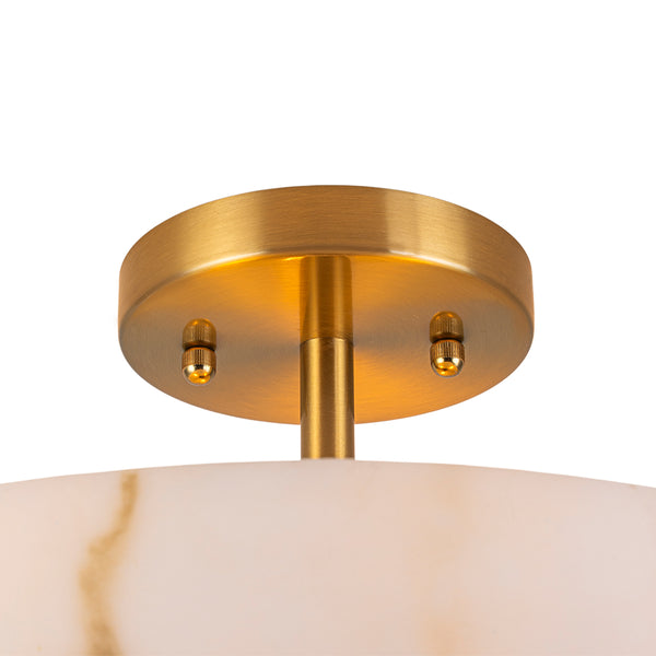 Alabaster Effect Bowl Shade Semi Flush Mount