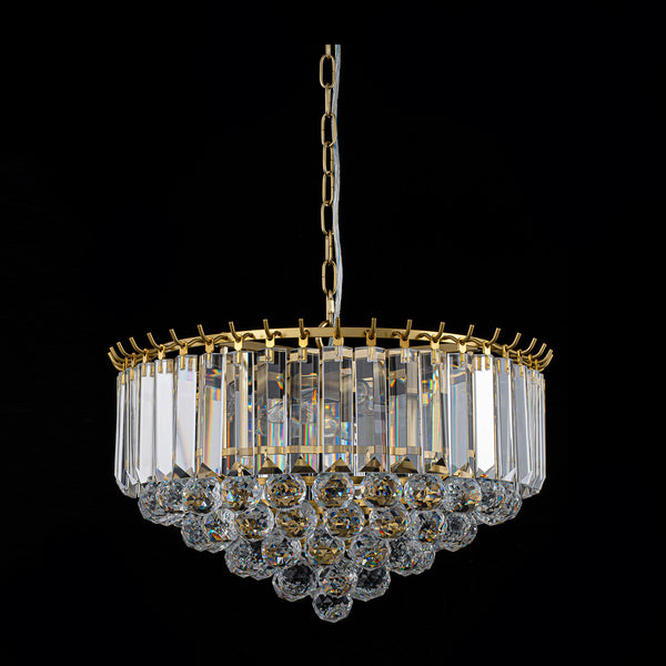 5-Light Teardrop Crystal Round Chandelier
