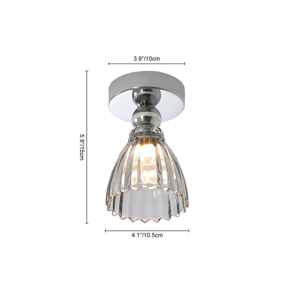 Minimalist Textured Glass LED Semi Flush Mount