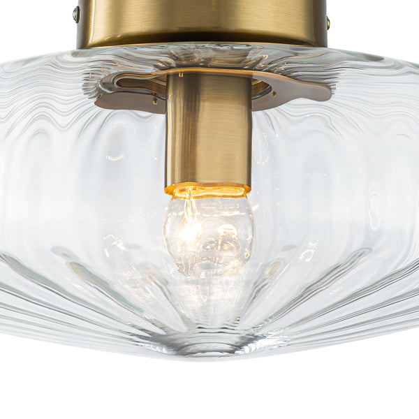 Clear Glass Round Semi Flush Mount