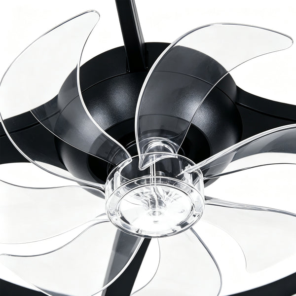 Dimmable Bedroom Crystal Glass Flush Mount Ceiling Fan with Light
