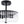 2-Light Black Ribbed Glass Semi Flush Mount