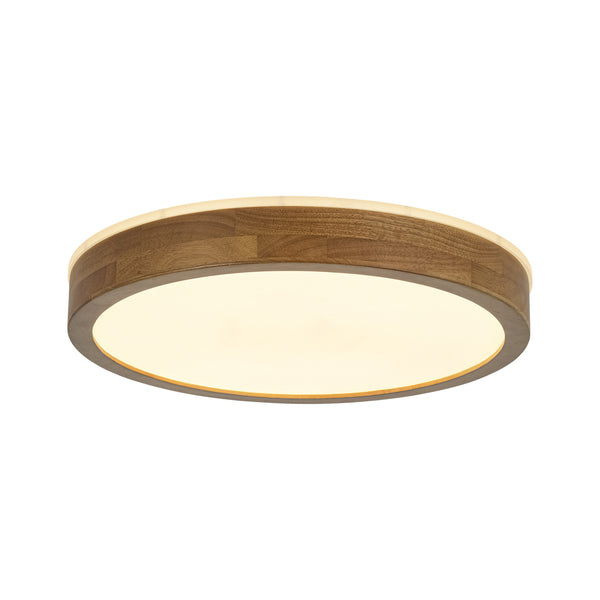 Scandinavian LED Dimmable Walnut Flush Mount Light