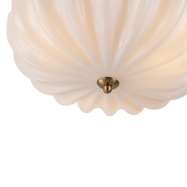3-Light Bowl Daisy Glass Semi Flush