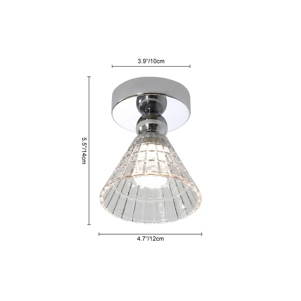 Minimalist Cone Glass LED Semi Flush Mount