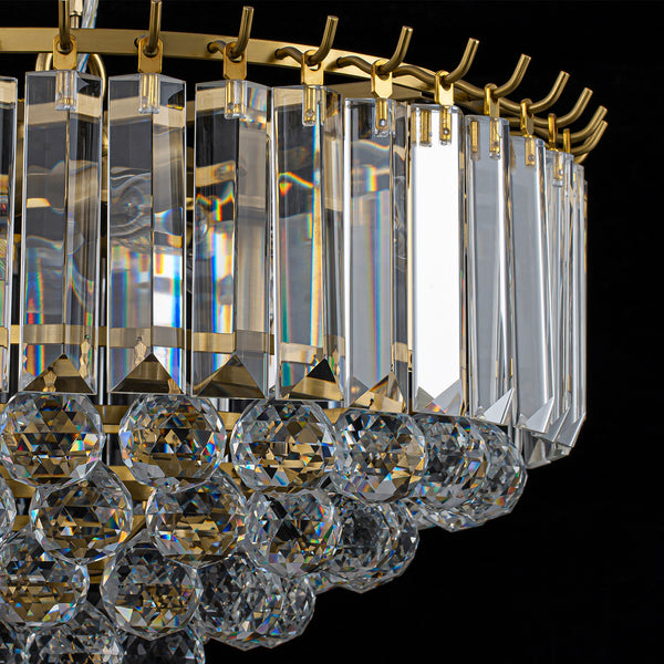 5-Light Teardrop Crystal Round Chandelier