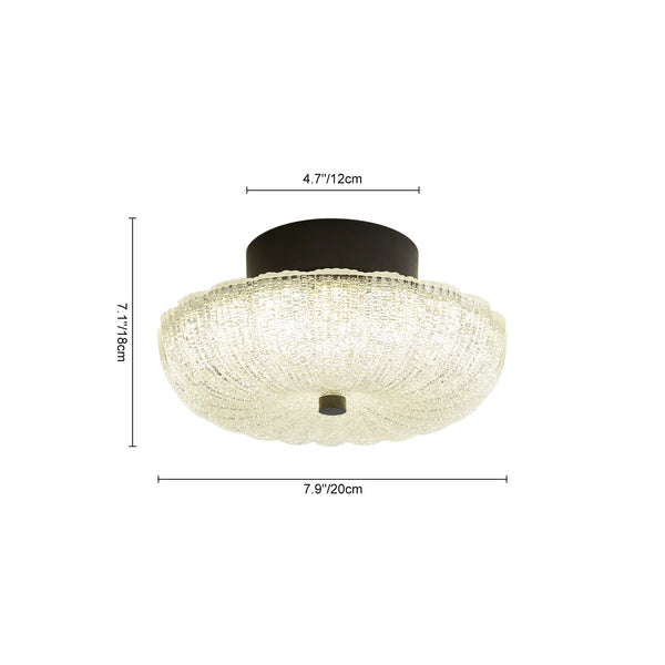 Scalloped Glass LED Semi Flush Mount