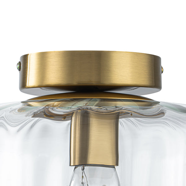 Clear Glass Round Semi Flush Mount