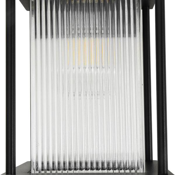 IP23 Lantern Waterproof Ribbed Glass Outdoor Wall Sconce