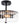 2-Light Black Ribbed Glass Semi Flush Mount