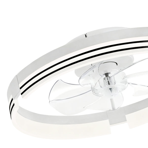 Dimmable Indoor Bedroom Flush Mount Ceiling Fan with Light