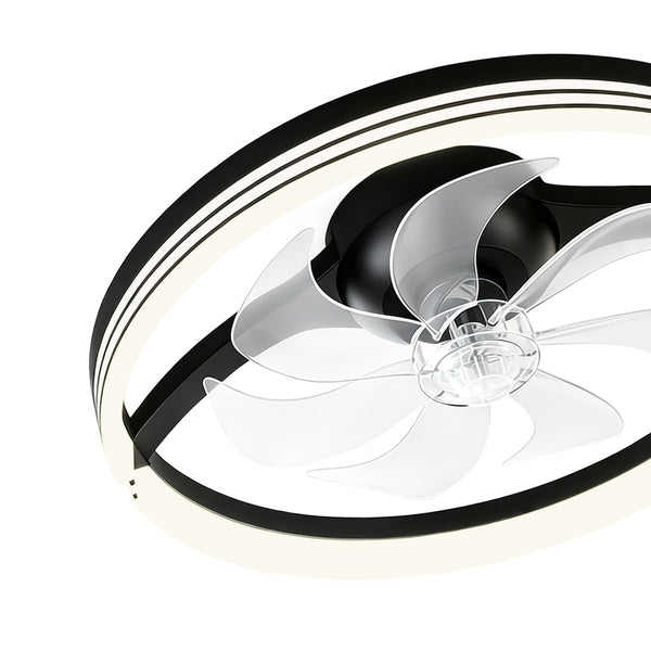 Dimmable Indoor Bedroom Flush Mount Ceiling Fan with Light