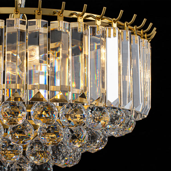 5-Light Teardrop Crystal Round Chandelier