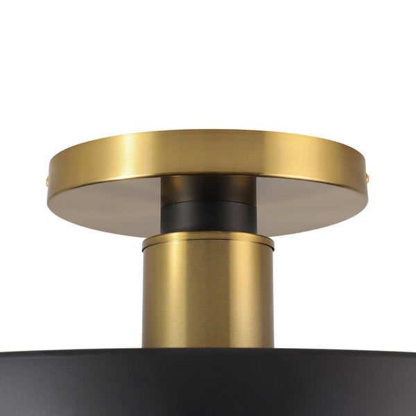 Black LED Acrylic Drum Semi Flush Mount Ceiling Light